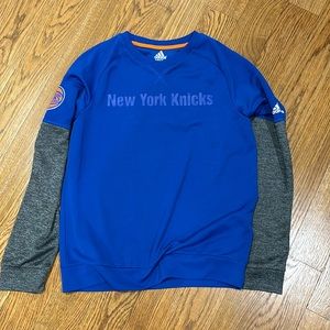 NWT Adidas NBA New York NY Knicks Blue Shooting Shirt Jersey Youth Large (14-16)